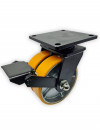 Ruota doppia in ghisa e poliuretano Ø300 girevole
