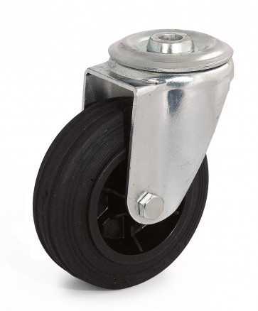 Swivel castor, rubber and nylon wheel - Ø160- 002160OBZ