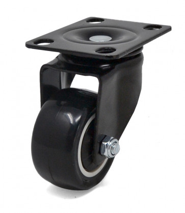 522050PCVD Swivel castor, poliyurethane black  wheel - Ø50
