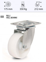 Swivel castor, nylon wheel - Ø175