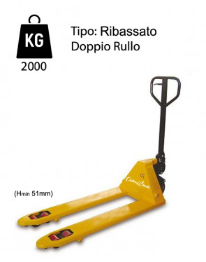 CWL2/R LOWERED Standard Hand Pallet Truck - Load Capacity 2000 Kg - Double Roller
