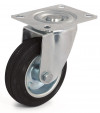 Swivel castor, black rubber wheel - Ø140