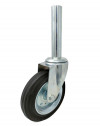 Swivel castor, black rubber wheel - Ø200