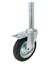 Swivel castor, black rubber wheel - Ø200