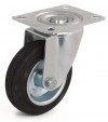 Swivel castor, black rubber wheel - Ø225