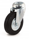 Swivel castor, black rubber wheel - Ø125