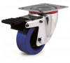 Swivel castor, nylon and blue elastic rubber wheel - Ø80