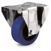 Fixed castor, nylon and blue elastic rubber wheel - Ø100