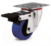Swivel castor, nylon and blue elastic rubber wheel - Ø100