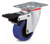 Swivel castor, nylon and blue elastic rubber wheel - Ø100