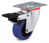 Swivel castor, nylon and blue elastic rubber wheel - Ø125