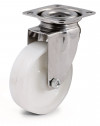 Swivel castor, white nylon wheel - Ø50