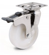 Swivel castor, white nylon wheel - Ø50