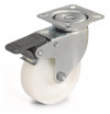 Swivel castor, white nylon wheel - Ø50