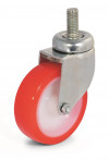 Swivel castor, nylon and polyurethane wheel Ø60 - threaded stem 10MA