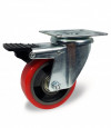 Swivel castor, cast iron and polyurethane wheel - Ø100