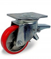 Swivel castor, cast iron and polyurethane wheel - Ø175