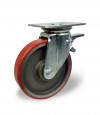 Swivel castor, cast iron and polyurethane wheel - Ø250