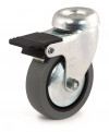 Swivel castor, grey thermorubber wheel - Ø100