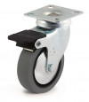 Swivel castor, grey thermorubber wheel - Ø100