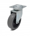 Swivel castor, black and grey rubber wheel - Ø50