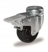 Swivel castor, black nylon wheel - Ø80