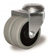 Swivel castor, grey rubber double wheel - Ø50