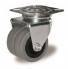 Swivel castor, grey rubber double wheel - Ø50