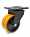 Swivel castor, cast iron and polyurethane double wheel - Ø50 x30