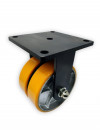 Fixed castor, cast iron and polyurethane double wheel - Ø200