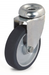 Swivel castor, grey synthetic rubber wheel - Ø80