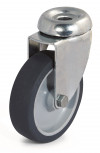 Swivel castor, grey synthetic rubber wheel - Ø100