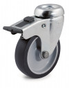Swivel castor, grey synthetic rubber wheel - Ø100