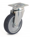 Swivel castor, grey synthetic rubber wheel - Ø125