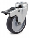 Swivel castor, grey synthetic rubber wheel - Ø150