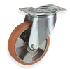 Swivel castor, aluminum and polyurethane wheel - Ø80