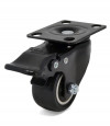 Swivel castor with brake, poliyurethane black wheel - Ø50