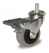 Roue pivotante Ø50 caoutchouc gris - support vis 10MA