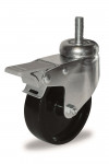 Roue pivotante Ø80 nylon noir - support vis 12MA
