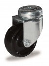 Roue pivotante en nylon noir Ø80