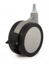 Doppelschwenkrad aus Nylon und Gummi Ø75 – 10MA-Schraubenhalterung
