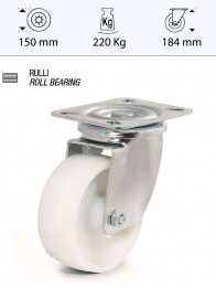 Rueda ligera de nylon Ø150 giratoria