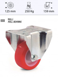 Rueda de nylon y poliuretano pesado Ø125 fija