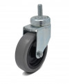 Rueda giratoria Ø60 de goma negra y gris - soporte tornillo 10MA