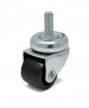 Rueda giratoria Ø35 nylon negro - soporte tornillo 10MA