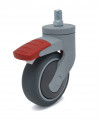 Rueda de termogoma gris Ø75 giratoria - soporte tornillo 12MA